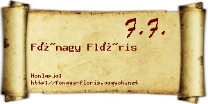 Fónagy Flóris névjegykártya